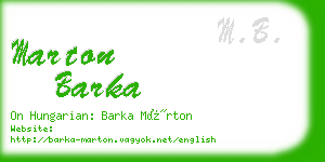 marton barka business card